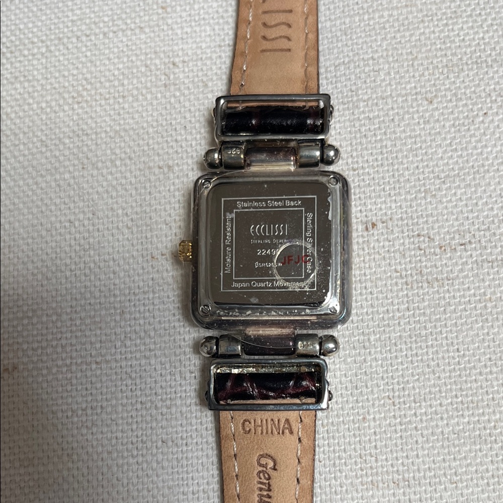 Vintage Ecclissi Women's Watch Sterling Silver and Leather - Picture 5 of 5